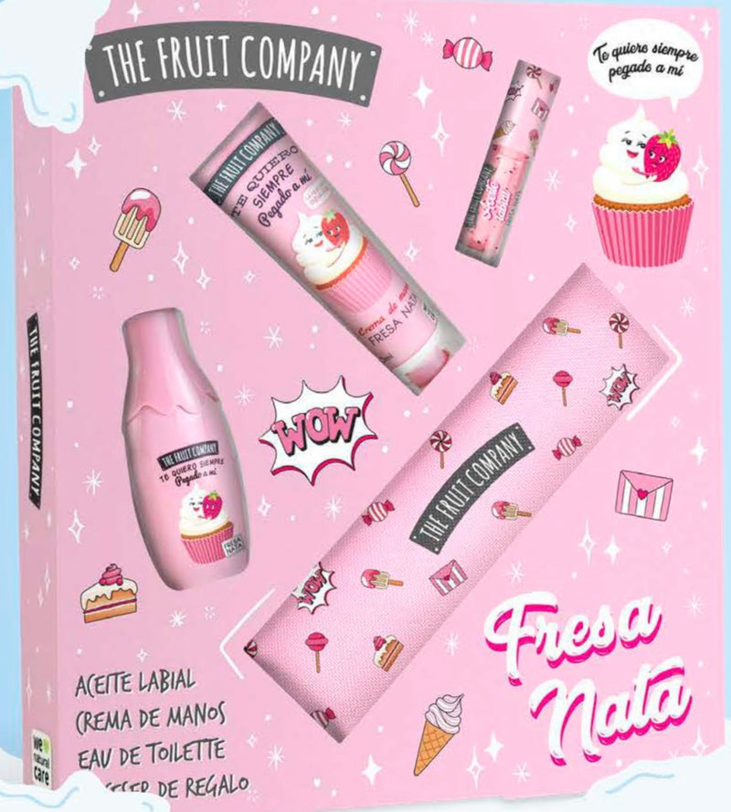 The Fruit Company Gift Sets - Blackberry Strawberry Cream & Coconut  Lip Oil,  Hand Cream & body mist