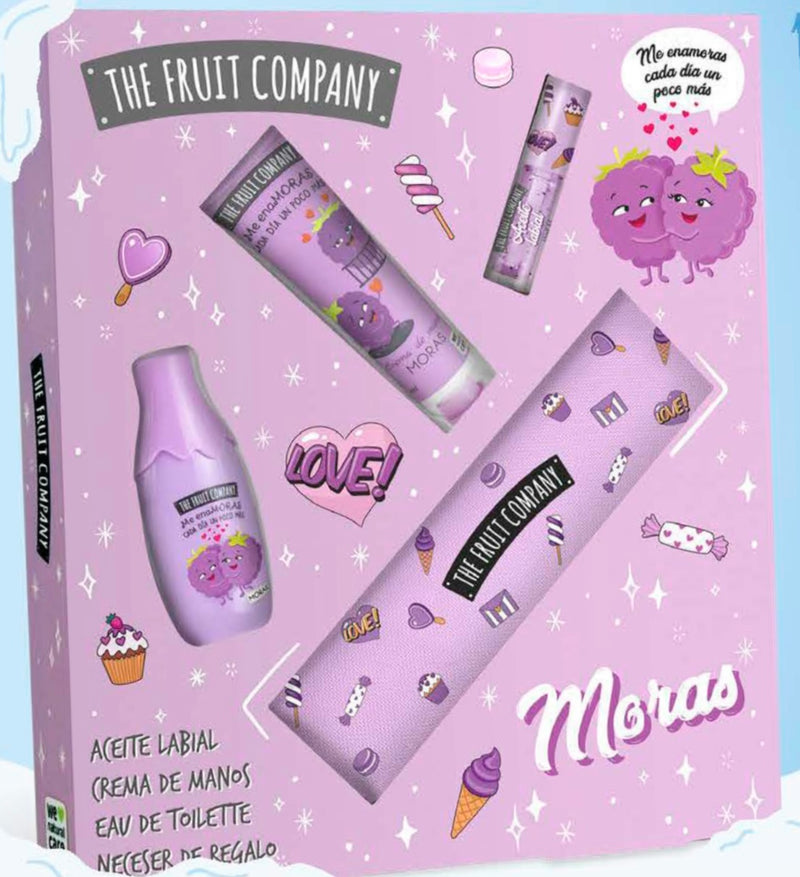 The Fruit Company Gift Sets - Blackberry Strawberry Cream & Coconut  Lip Oil,  Hand Cream & body mist