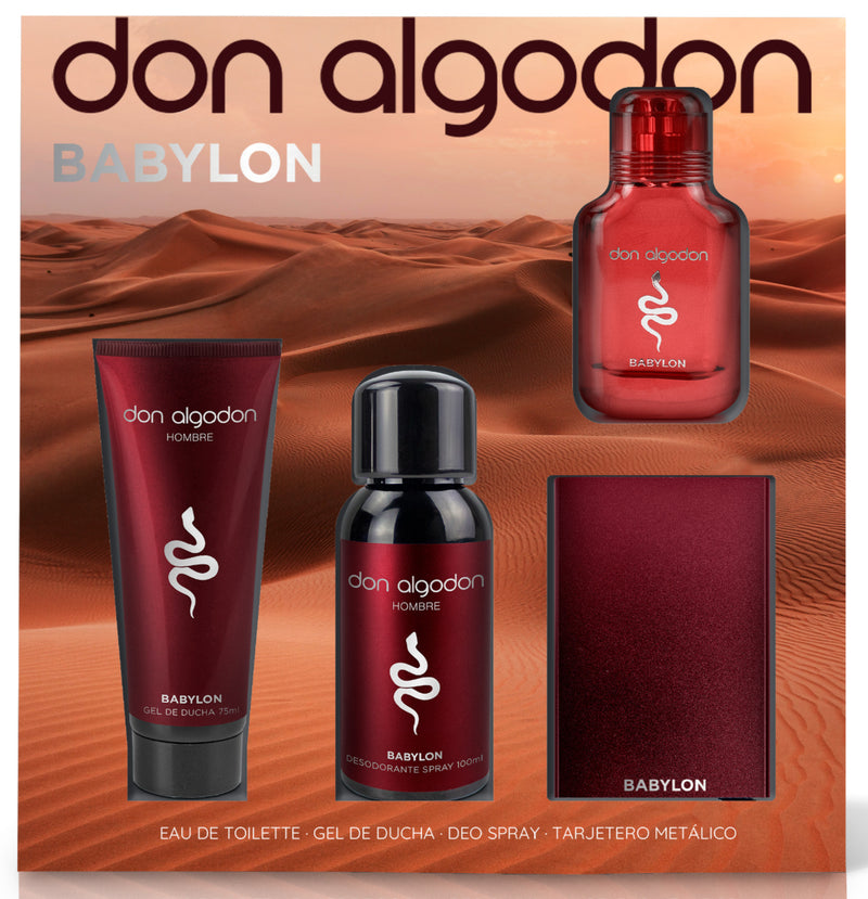 Don Algodon Men's Gift Set including Mini Aftershave Body Mist Shower Gel & Card Holder