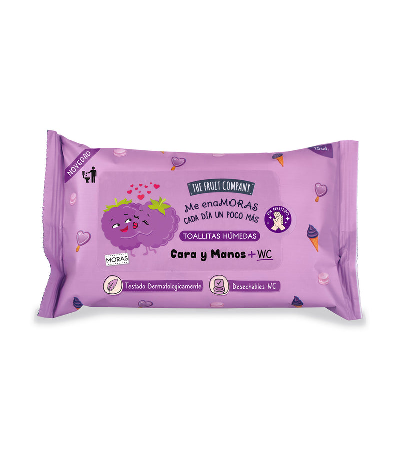 The Fruit Company Facial and Hand Wipes - Dermatologically Tested Moisturising Wipes for Face & Hands - 150ml