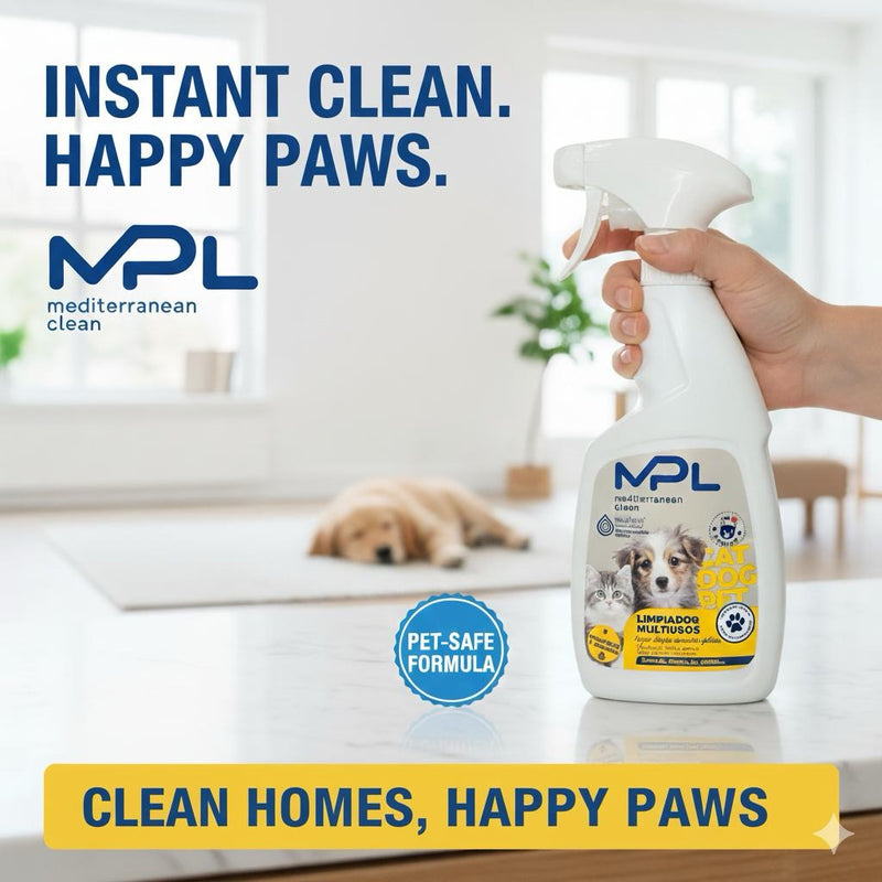 MPL Mediterranean Clean Pet Multi Surface Cleaner for Cats & Dogs - Effective All-Purpose Cleaning Solution