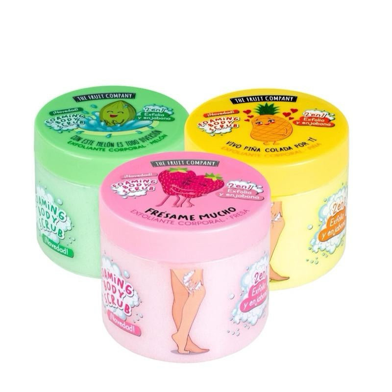 The Fruit Company Exfoliating Scrub - Fresh Pineapple , melon & watermelon  Body Scrub for Smooth Skin - 2-in-1 Exfoliating & Cleansing - 250ml
