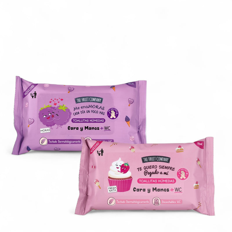 The Fruit Company Facial and Hand Wipes - Dermatologically Tested Moisturising Wipes for Face & Hands - 150ml