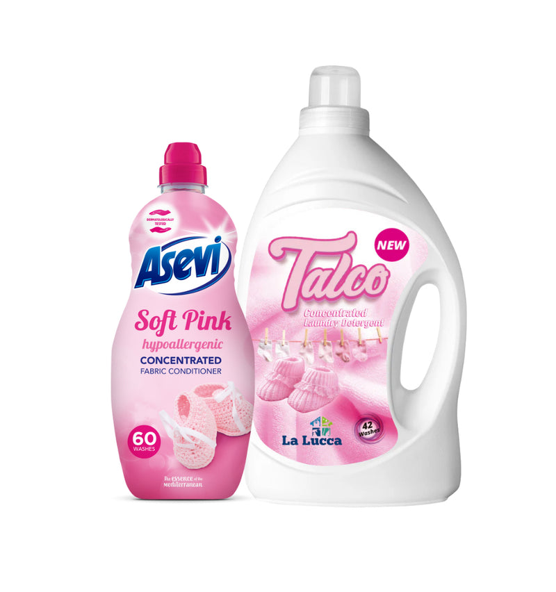 Talco Duo La Lucca Detergent & Asevi Soft Pink Softener