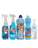 Blueness Bundle - 3 witches Glass Cleaner, Bathroom Disinfectant, brumol  Fresh Linen Floor Cleaner & Ropa room spray