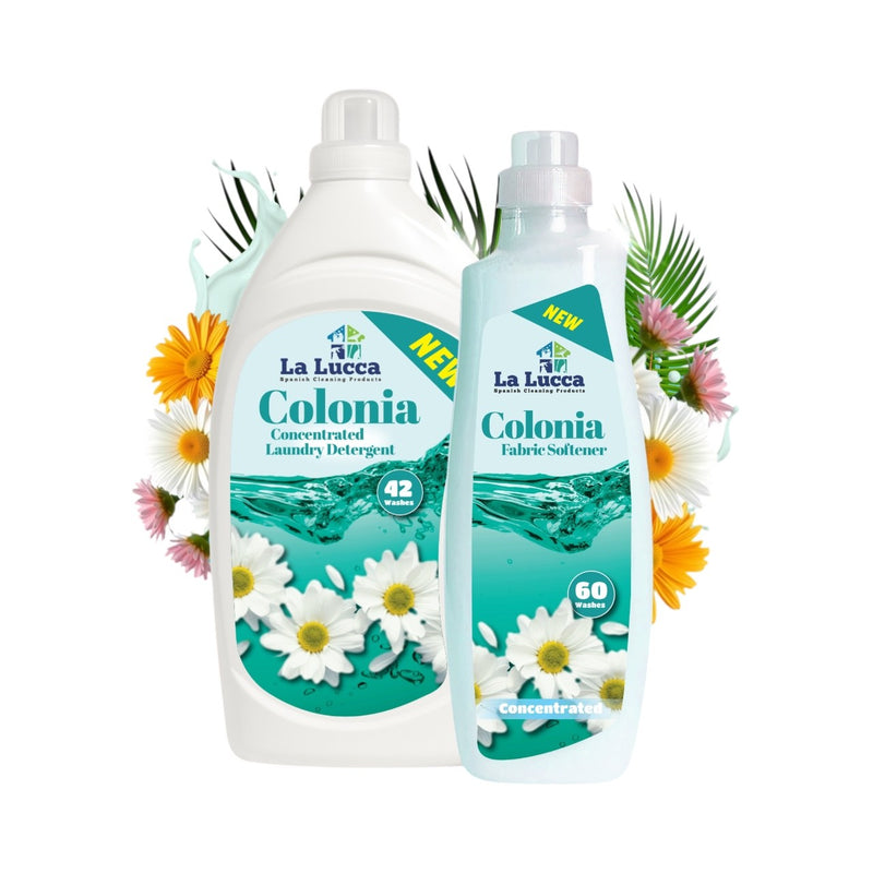 La Lucca Colonia Laundry Duo for Effective Cleaning - 42 Wash Detergent, 60 Wash Fabric Softener